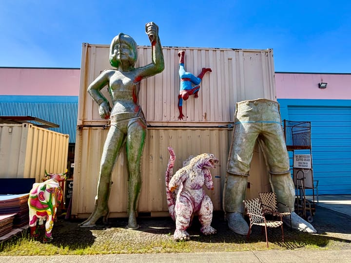 Photograph of plastic statues from Bell Plastics